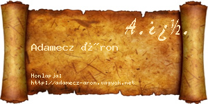 Adamecz Áron névjegykártya