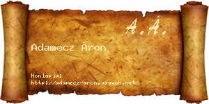 Adamecz Áron névjegykártya