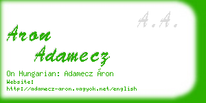 aron adamecz business card