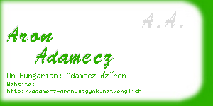 aron adamecz business card